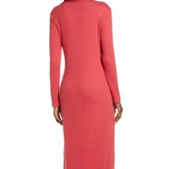 ALL IN FAVOR Long Sleeve Midi Sweater Dress Claret - Picture 3 of 8